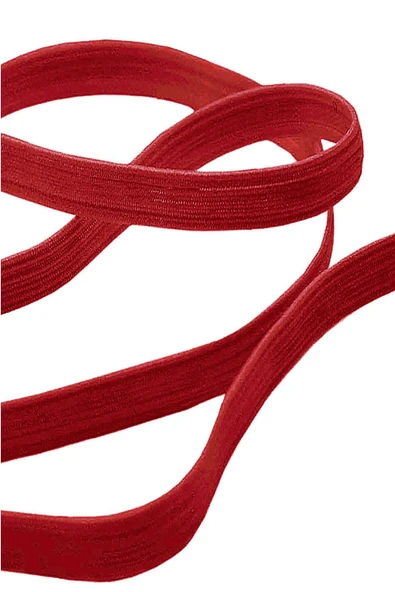 Kırmızı 20 mm 5 mt Dayanıklı Sert Yassı Elastik Şerit Lastik - 3