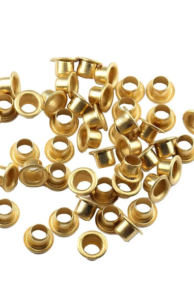 30 Adet Altın Renk 7 mm Kuş Gözü Kapsül Perçin - Resim 5