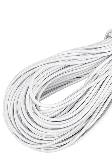 Beyaz 5 Metre 2 mm Yuvarlak Lastik - 3