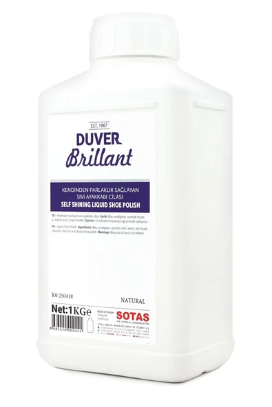 Duver Brillant 1 Kg Kendinden Parlaklık Sağlayan Natural Renk Sıvı Ayakkabı Cilası - Resim 2