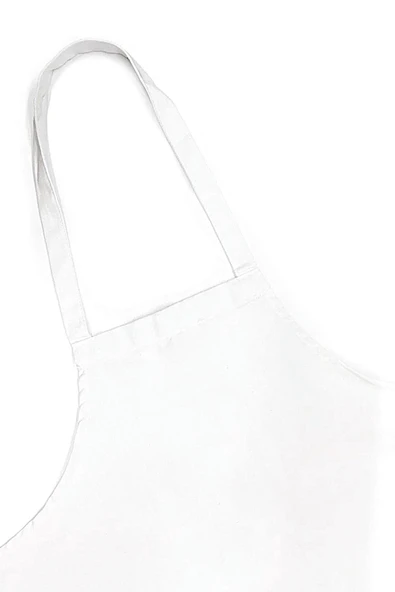 %100 Pamuk Beyaz 58x56 cm Çocuk Mutfak ve Sanat Önlüğü - Resim 3