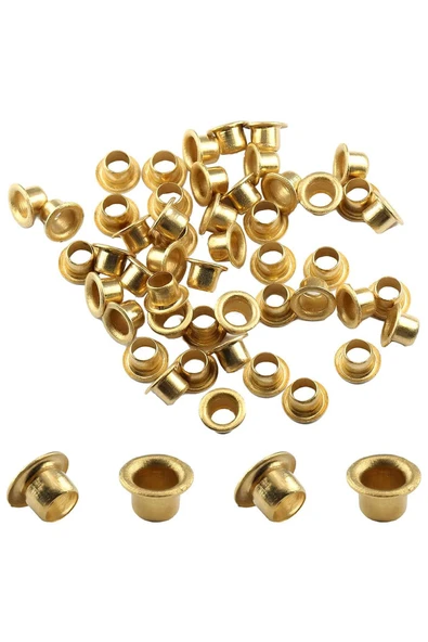 30 Adet Altın Renk 7 mm Kuş Gözü Kapsül Perçin - Resim 4