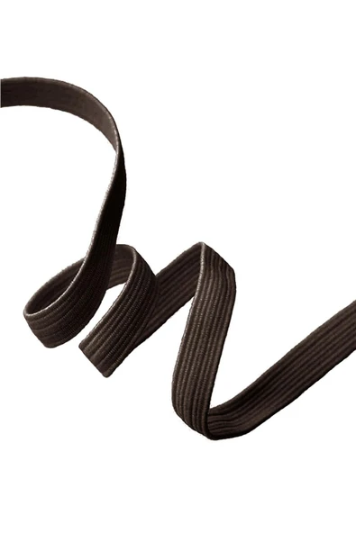 Kahverengi 20 mm 5 mt Dayanıklı Sert Yassı Elastik Şerit Lastik ürün görseli