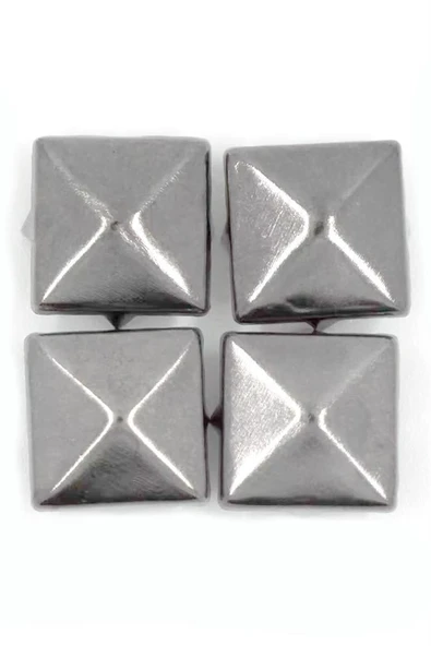 Süs Tırnaklı Çakma Kare Piramit 10mm 20 Adet Metal Trok - Resim 3