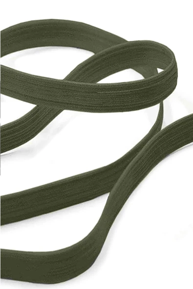 Haki Yeşil 20 mm 5 mt Dayanıklı Sert Yassı Elastik Şerit Lastik - Resim 3