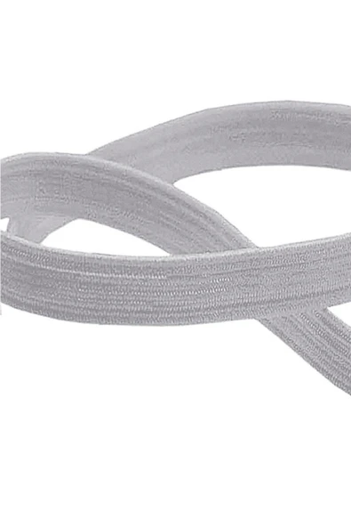 Gri 12 mm 5 mt Dayanıklı Sert Yassı Elastik Şerit Lastik - 2