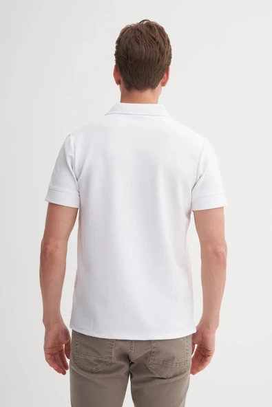 CAZADOR 4201 POLO YAKA BEYAZ T-SHIRT - Resim 3
