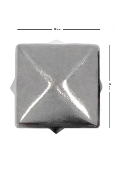 Süs Tırnaklı Çakma Kare Piramit 10mm 20 Adet Metal Trok - Resim 4