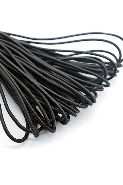 Siyah 5 Metre 2 mm Yuvarlak Lastik - 2