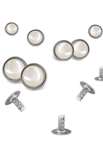 20 Adet Yarım Yuvarlak 8mm İnci Çakma Rivet