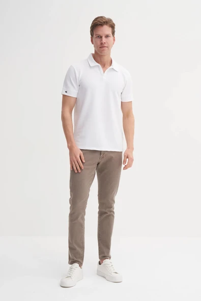 CAZADOR 4201 POLO YAKA BEYAZ T-SHIRT - Resim 2