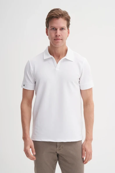 CAZADOR 4201 POLO YAKA BEYAZ T-SHIRT ürün görseli 1