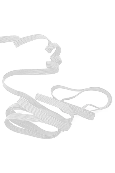 Beyaz 6 mm 5 mt Dayanıklı Sert Yassı Elastik Şerit Lastik ürün görseli