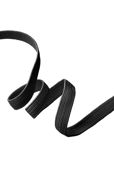 Siyah 12 mm 5 mt Dayanıklı Sert Yassı Elastik Şerit Lastik - 3