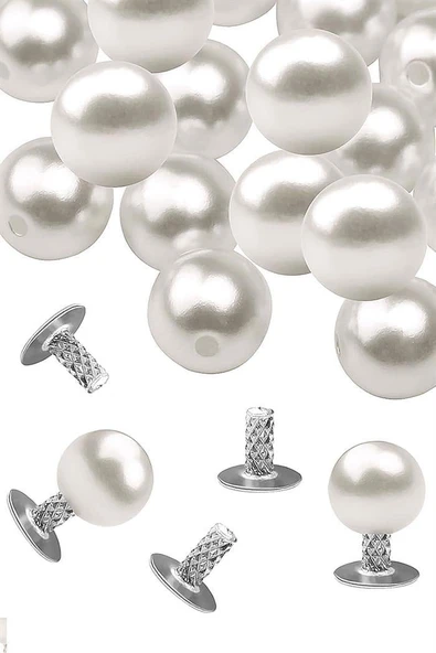 20 Adet Tam Yuvarlak 6mm İnci Çakma Rivet
