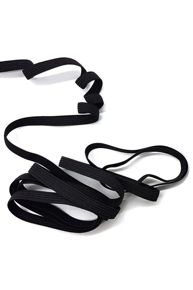 Siyah 6 mm 5 mt Dayanıklı Sert Yassı Elastik Şerit Lastik