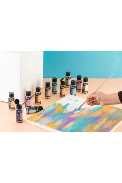 Mastermix Akrilik Boya Pastel Renkler 12x60cc - Resim 5