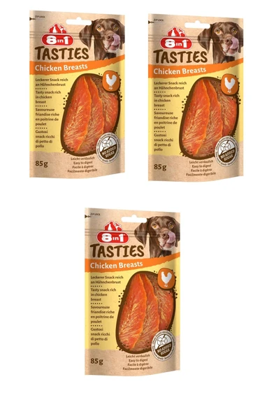 8in1  Tasties Chicken Breasts Tavuk Göğsü Köpek Ödülü 85 Gr. X 3 Adet - 1