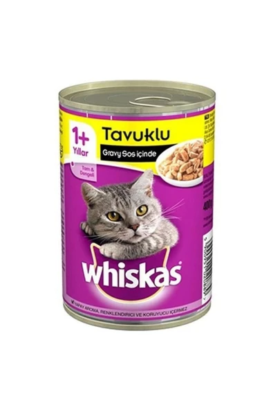 Whiskas  Tavuklu Yetişkin Konserve Kedi Maması 400 gr - 1