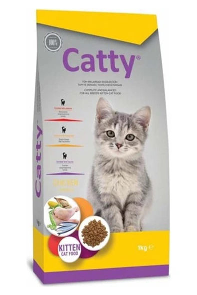 Orqinel  Catty Tavuklu Yavru Kedi Maması 1 kg açık vakum poşet ürün görseli