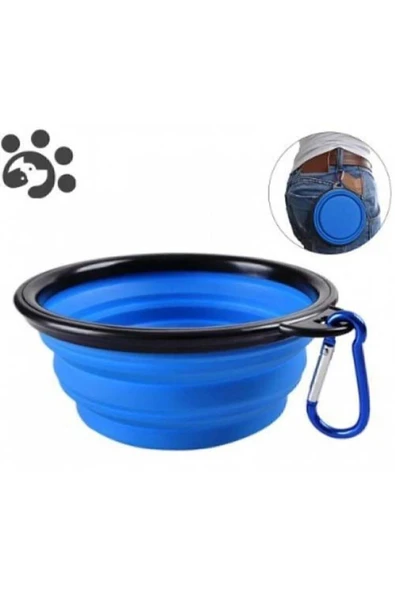 Mahi Max  Cmt Turuncu Renk Katlanabilir Kedi Köpek Mama Su Kabı Gezi Seyahat Taşınabilir Silikon Kap - 3