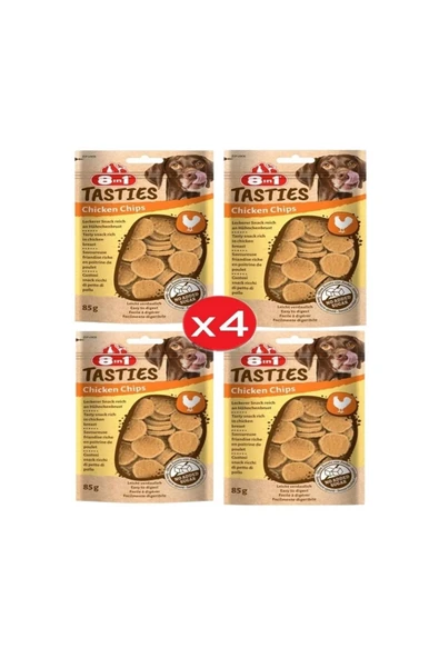 8in1  Tasties Chicken Chips Tavuk Cipsi Köpek Ödülü 85 Gr X4 ADET - 1