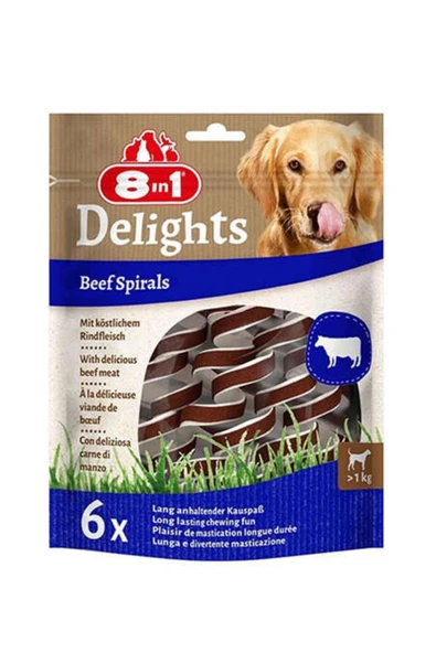 8in1  Smart Delights Beef Spirals Biftekli Burgu Köpek Ödülü - 1