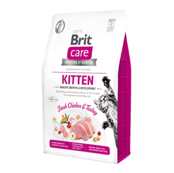 Brit Care Hypoallergenic Tavuklu Ve Hindili Tahılsız Yavru Kedi Maması 2 Kg - 1