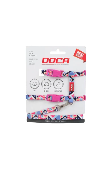 DOCA  Premium Geometry Kedi Köpek Ve Tavşan Göğüs Tasması - 1