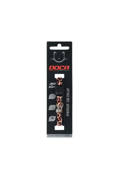 DOCA  Premium Safety Click Kedi Boyun Tasması Leopard - 1