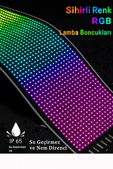 QASUL Pixel Led Panel Dijital Ekran Yazı Ve Animasyon Eklenebilen Telefon Kontrollü Yapışkanlı 170CM - 3