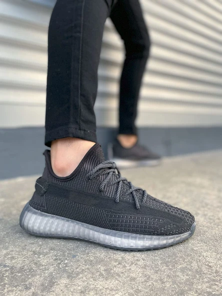 JET-305 Pulse Bağcıklı Triko Kumaş Erkek Günlük Spor Ayakkabı TBT - Siyah ürün görseli