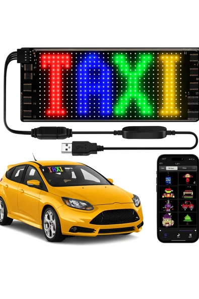 QASUL Pixel Led Panel Dijital Ekran Yazı Ve Animasyon Eklenebilen Telefon Kontrollü Yapışkanlı 170CM - 2