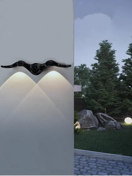 Elektrikle Çalışır, 10 Watt İç ve Dış Mekan AMBER IŞIK Kelvin Led Aplik, Modern Tasarım Armatür - Resim 4