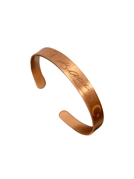 Atatürk İmzalı ve Türk Bayraklı Bakır Bileklik | Şık, Anlamlı ve Ayarlanabilir Tasarım ürün görseli 1