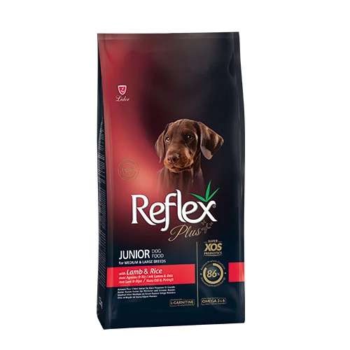 Reflex Plus Orta ve Büyük Irk Kuzulu ve Pirinçli Yavru Köpek Maması 12 Kg ürün görseli 1