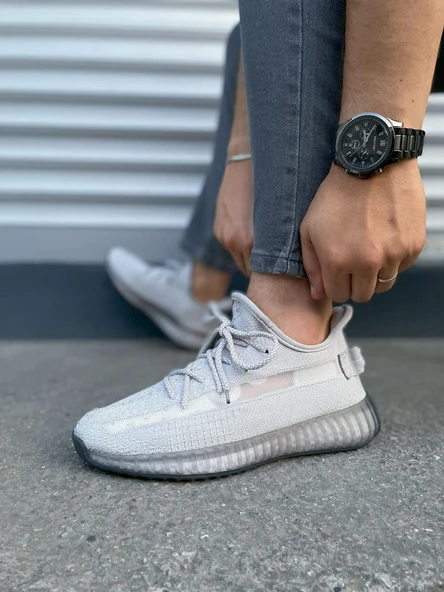 JET-305 Pulse Bağcıklı Triko Kumaş Erkek Günlük Spor Ayakkabı TGT - Gri - Resim 3