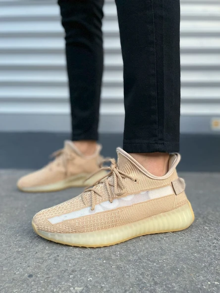 JET-305 Pulse Bağcıklı Triko Kumaş Erkek Günlük Spor Ayakkabı TBT - Bej - Resim 2