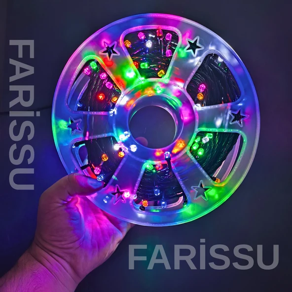 50 Metre RGB Renkli LED Işık Zinciri – Dış Mekan Uyumlu, 8 Modlu Fişli Dekoratif Aydınlatma - 3