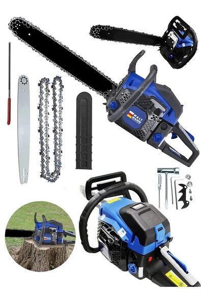 WaltMann Ekstra Güçlü 52cc 2.9 Hp 8000 Rpm Benzinli Ağaç Odun Dal Kesme Mavi No766 ürün görseli 1