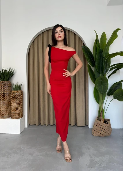 Jovani Omuz Detaylı Elbise - Resim 5