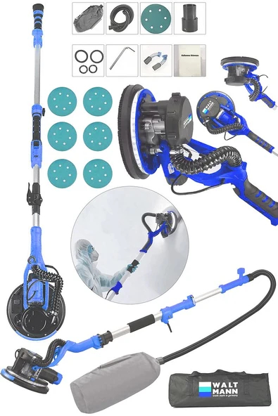 360'Ledli 1100W Pro Alçıpan Duvar Zımpara Makinası Toz Emmeli ürün görseli