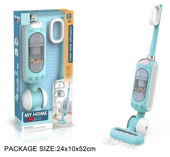 Max 52CM Gerçek Vakumlu Işıklı Elektrikli Oyuncak Süpürge