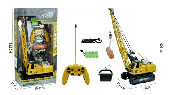 ToyCraft MegaVinç 12 Kanal Şarjlı Uzaktan Kumandalı İnşaat Vinci – 50 CM Dev Boy