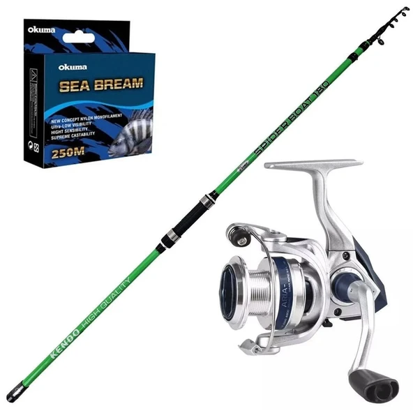 Okuma Aria 4000 - Kendo Spider Boat 180cm Teleskopik Olta Seti ürün görseli