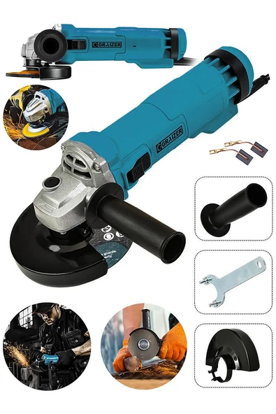 Graizer 750w Avuç Taşlama Makinesi 125mm Bakır Sargılı Spiral Mavi - 2