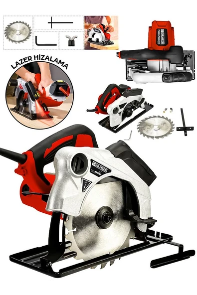 Graizer Profesyonel Elektrikli Sunta Kesme Makinası Daire Testere Kırmızı - 1