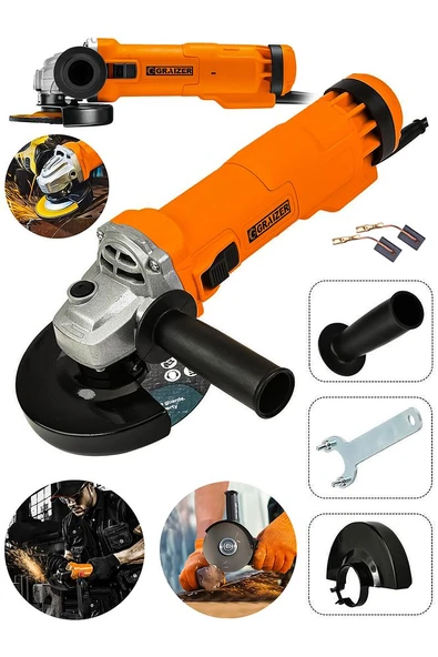 Graizer 750w Avuç Taşlama Makinesi 125mm Bakır Sargılı Spiral Turuncu - 2