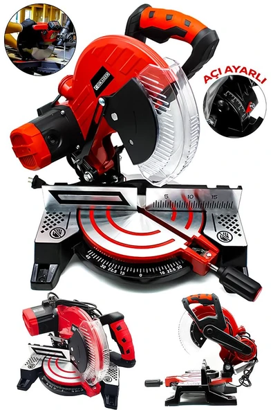Gönye Kesme Makinesi 49x37x40 cm Sağ-Sol Yatar 45 Derece Keser Açı Ayarlı 255x25.4x2.8x40T - 2