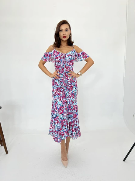 6410 ELBİSE-PEMBE - Resim 2